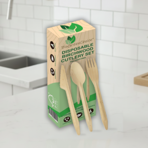 Biogreenchoice disposable birchwood cutlery set